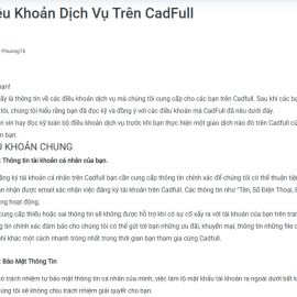 Điều Khoản Dịch Vụ Trên CadFull